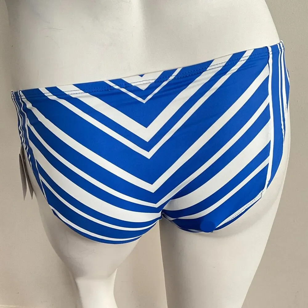 La Blanca Hipster Swimsuit Bottom Blue White Stripe 10